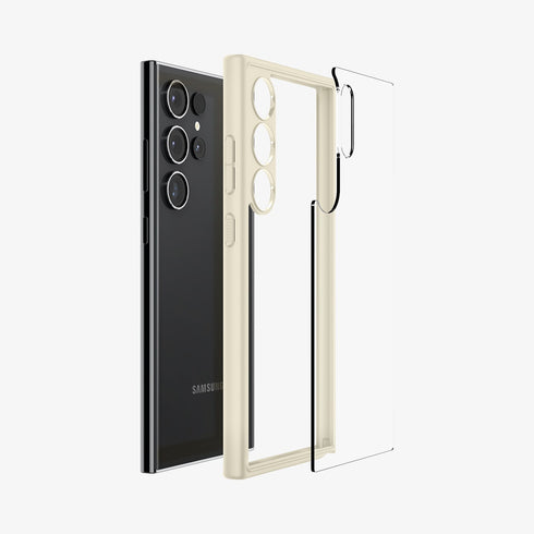 ACS07292 - Galaxy S24 Ultra Case Ultra Hybrid in Crystal Clear showing the back